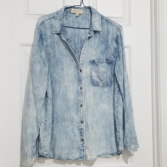 Anthropologie Tops - Anthropologie Cloth and Stone Stripe Chambray Top